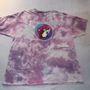 Buc-ees Beavers Mascot T-Shirt Sz 2XL Pink Purp Tie Dye Snacks Travel Souvenir